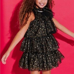 NWT Black/Gold Star Tulle Dress